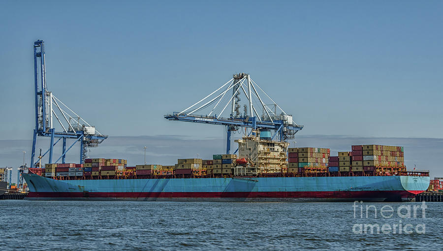 Cargo Ship - Charleston Dockside Photograph