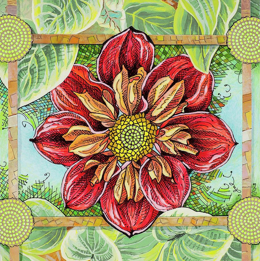 Mz Beehaven Dahlia Drawing by Janice A Larson