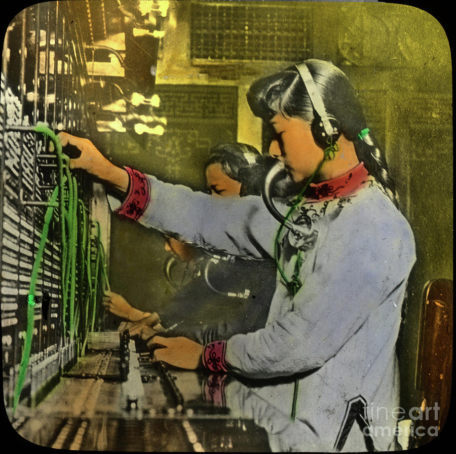 San Francisco Photograph - An Early Chinese telephone operator in Chinatown, San Francisco,  by Monterey County Historical Society