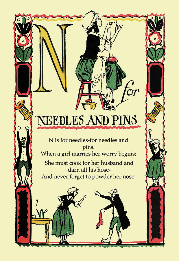 N for Needles and Pins Painting by Tony Sarge