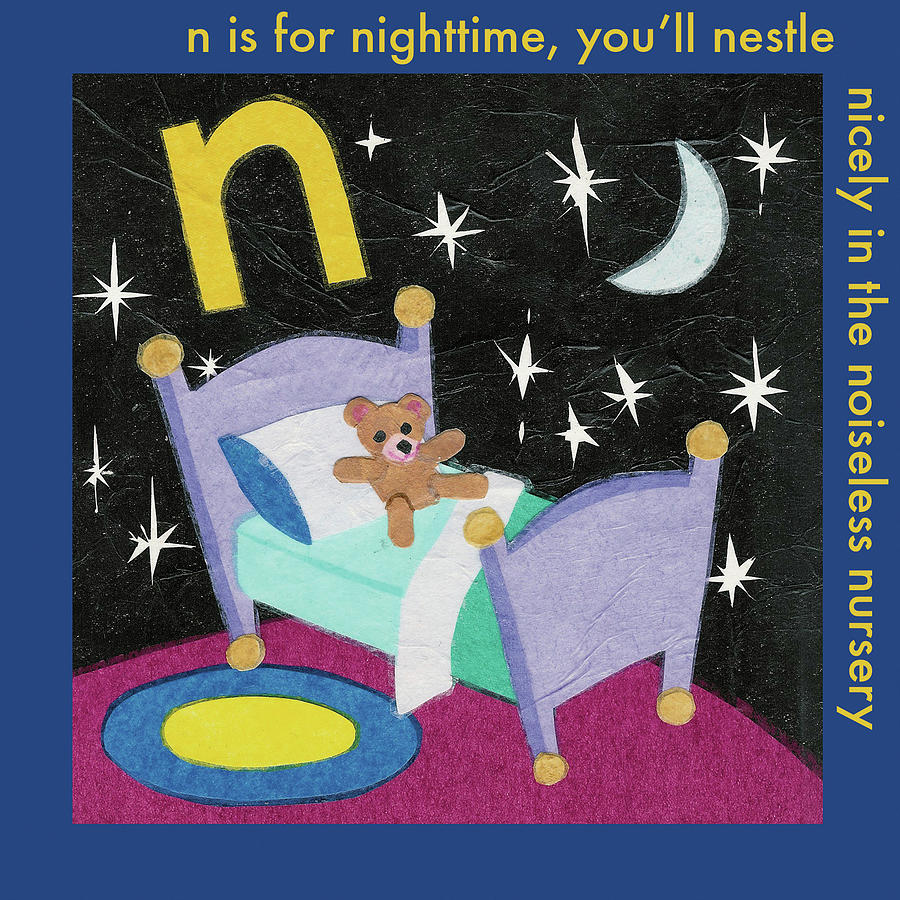 Bed Painting - N Is For Nighttime by Kim Jacobs