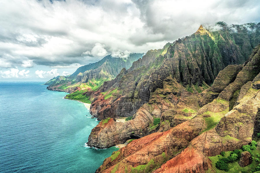 Na Pali Coast from the Air Photograph by Betty Eich