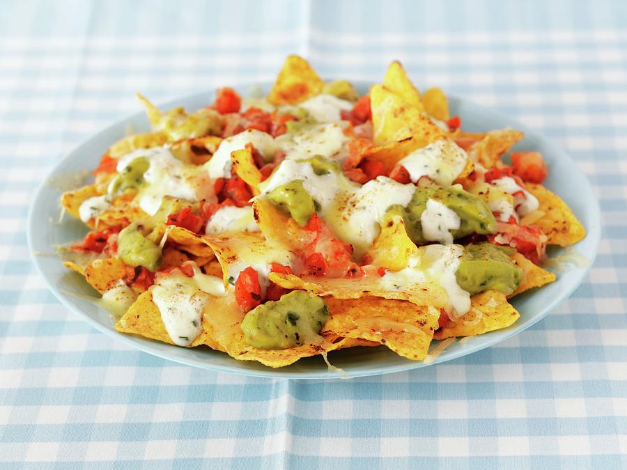 Nachos With Cheese, Salsa And Guacamole mexico Photograph by Frank Adam