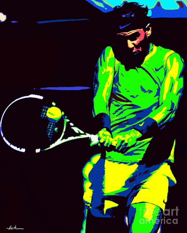 Rafael Nadal Painting - Nadal Backhand by Jack Bunds Rafael Nadal Painting - Nadal Backhand by Jack Bunds
