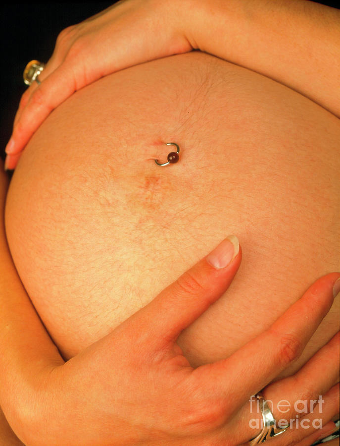 Naked Abdomen Of A Pregnant Woman At Full-term Photograph by Cordelia Molloy/science Photo Library