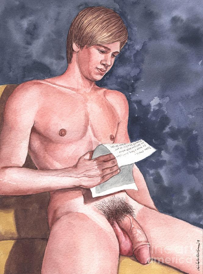 Naked Male reading a letter fron Chris by Christopher Shellhammer Naked Male reading a letter fron Chris by Christopher Shellhammer