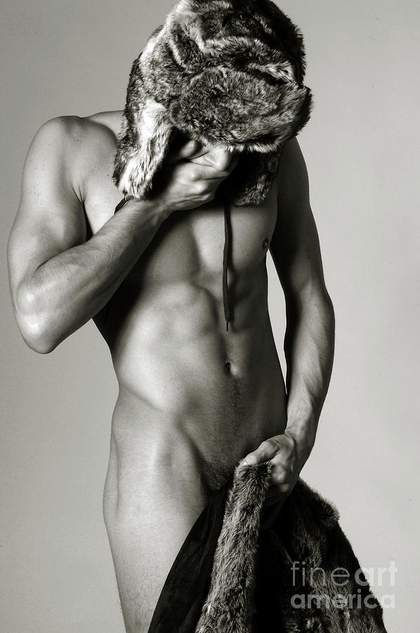 Naked Man With Fur Hat And Fur Coat Photograph by Zam-photography