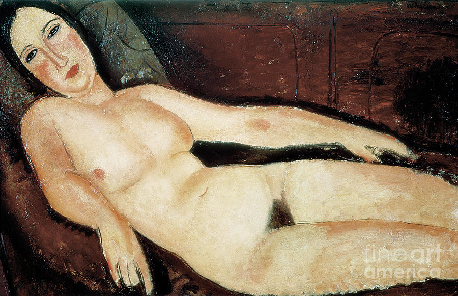 Naked On A Couch. Painting By Amedeo Modigliani Painting by Amedeo Modigliani