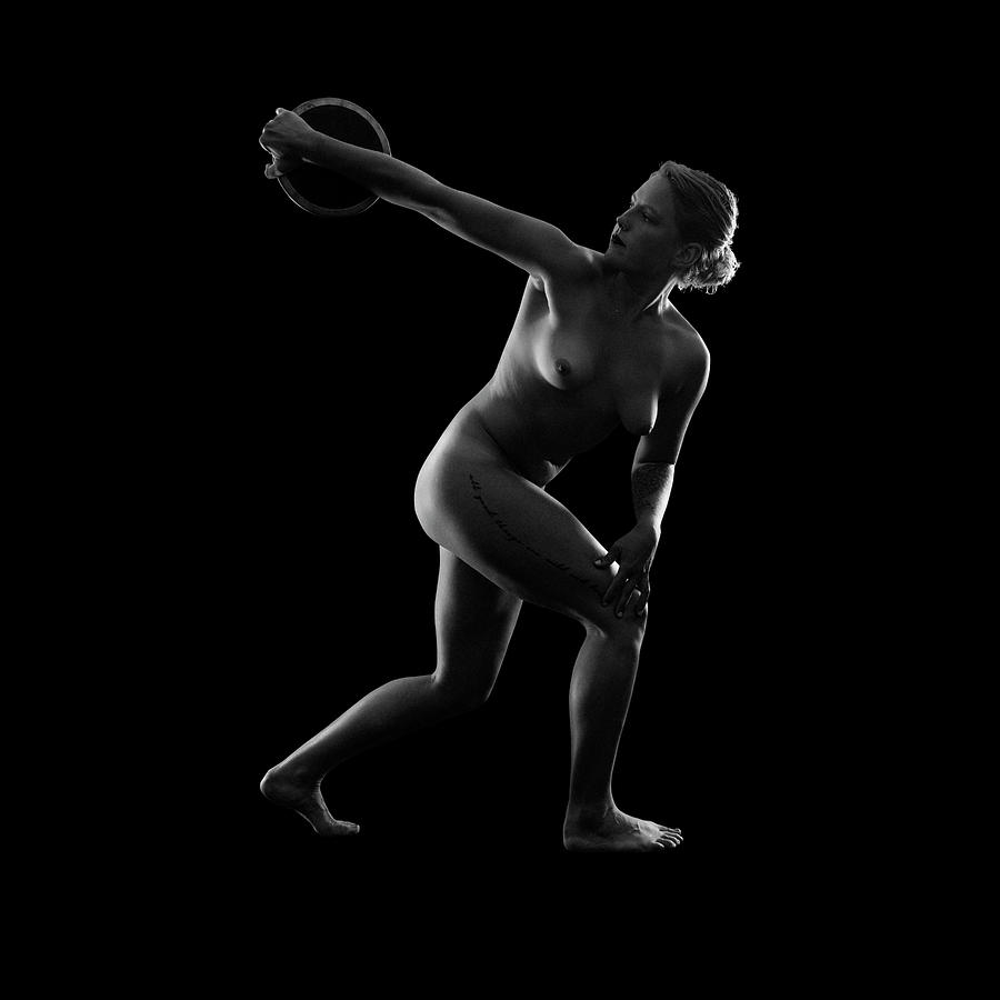 Naked Tattooed Female Discus Thrower Photograph by Panoramic Images