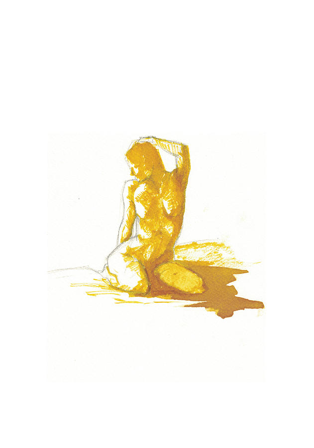 Naked Young Woman Drawing by Raffaello Saverio Padelletti