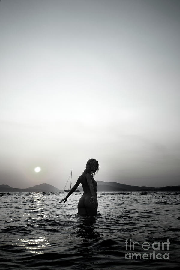 Naked Young Woman Walking In The Sea Photograph By Westend61 Fine Art 