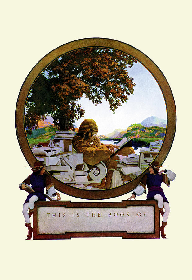Nameplate Painting by Maxfield Parrish Nameplate Painting by Maxfield Parrish
