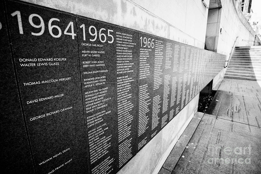 Chicago Photograph - names on the vietnam veterans memorial Chicago IL USA by Joe Fox Chicago Photograph - names on the vietnam veterans memorial Chicago IL USA by Joe Fox