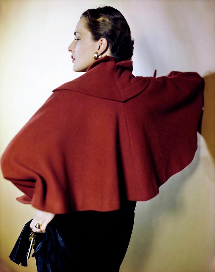Nancy Hawks In A Trigere Coat Photograph by Horst P. Horst