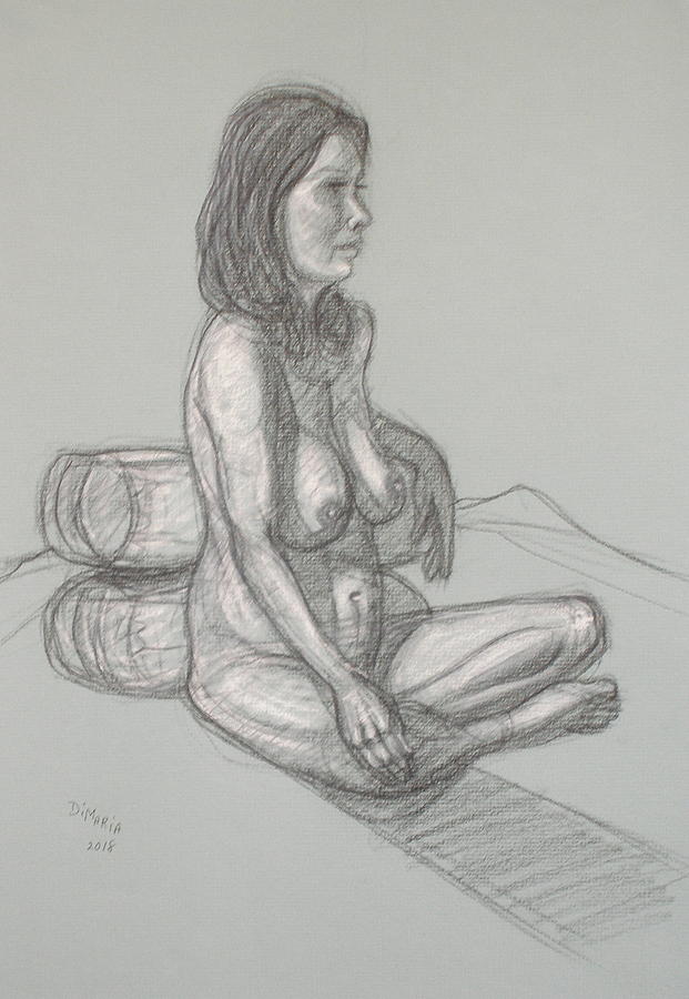 Nancy Seated from Side Drawing by Donelli  DiMaria