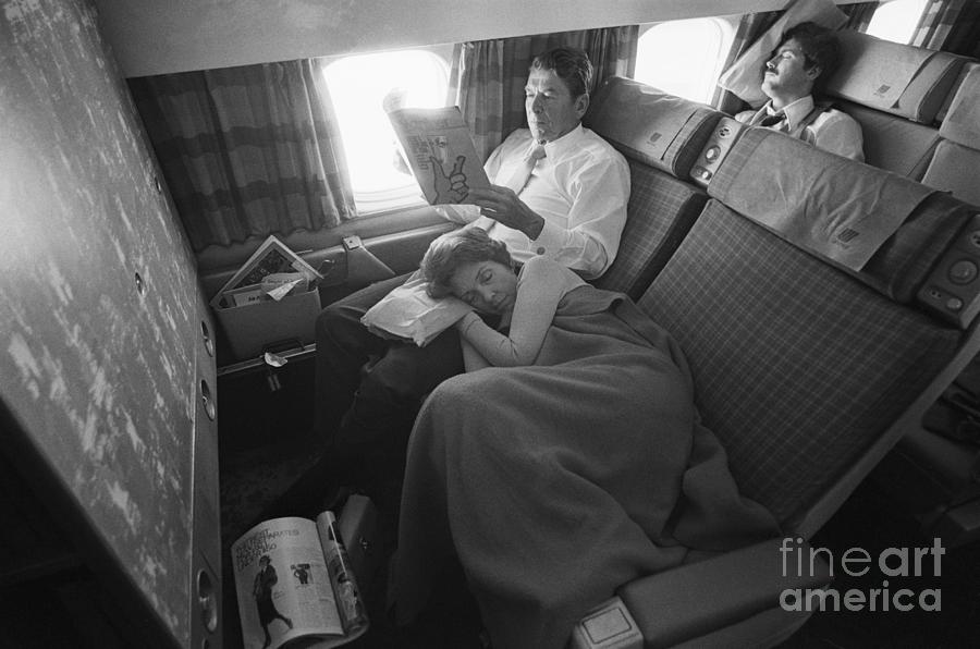 Nancy Sleeps On Ronald Reagans Lap Photograph by Bettmann