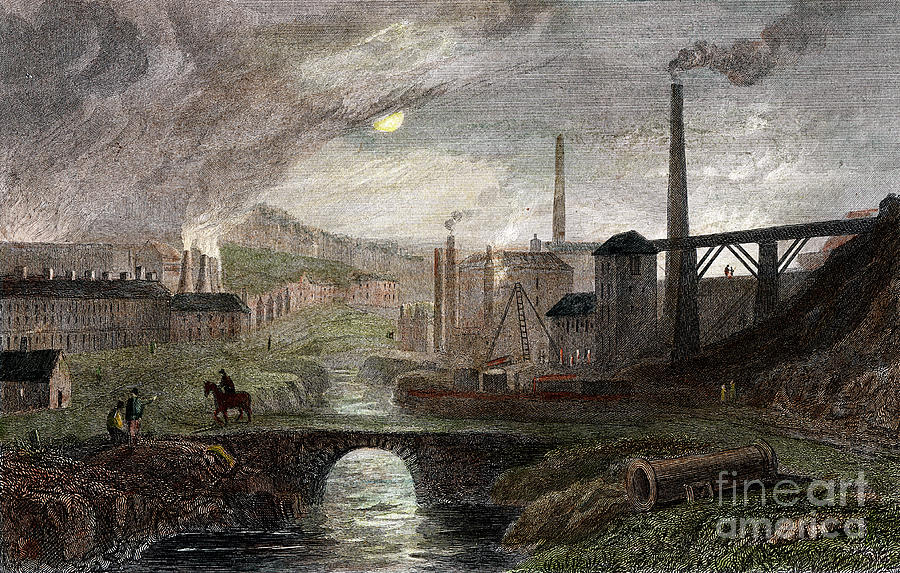 Nant-y-glow Iron Works, Monmouthshire Drawing by Print Collector Nant-y-glow Iron Works, Monmouthshire Drawing by Print Collector