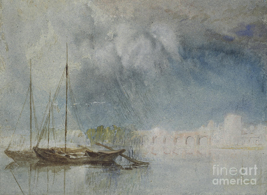 Nantes Pont Pirmil, Circa 1830 Watercolor By Turner Painting by Joseph Mallord William Turner