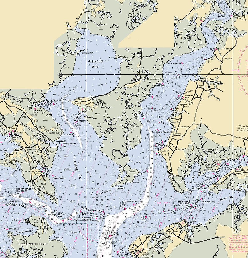 Nanticoke Rivermaryland Nautical Chart Mixed Media by Sea Koast Pixels