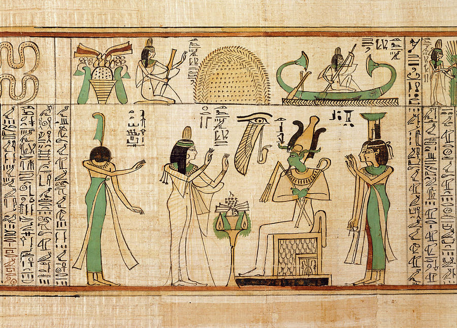 Nany Before Osiris, Isis And Nephthys Painting by Science Source