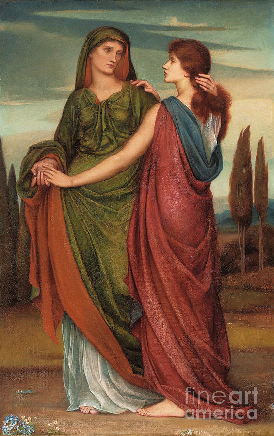 Naomi And Ruth, 1887 Painting by Evelyn De Morgan