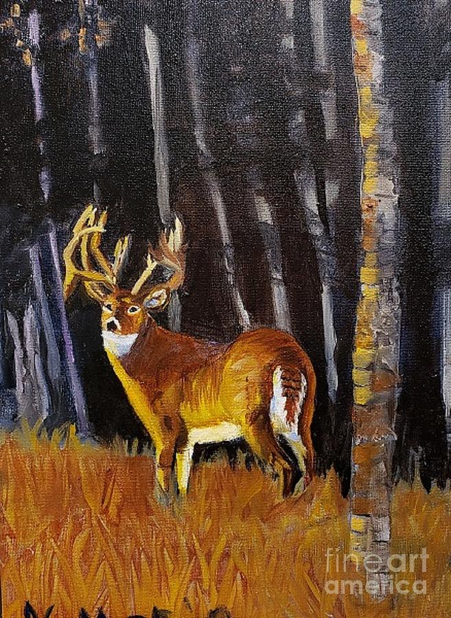 Deer Painting - Naomis White Tail Deer by Barbara Haviland Deer Painting - Naomis White Tail Deer by Barbara Haviland