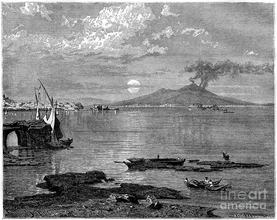 Naples And Mount Vesuvius Drawing by Print Collector
