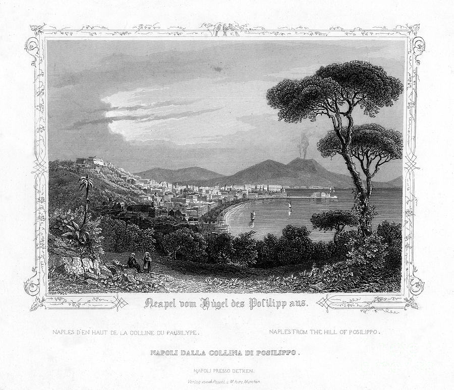 Naples From The Hill Of Posillipo Drawing by Print Collector