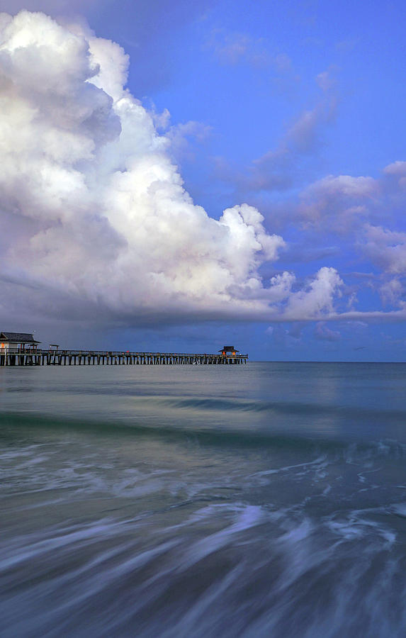 Naples Pier Photograph - Naples Morning Storm by Joey Waves