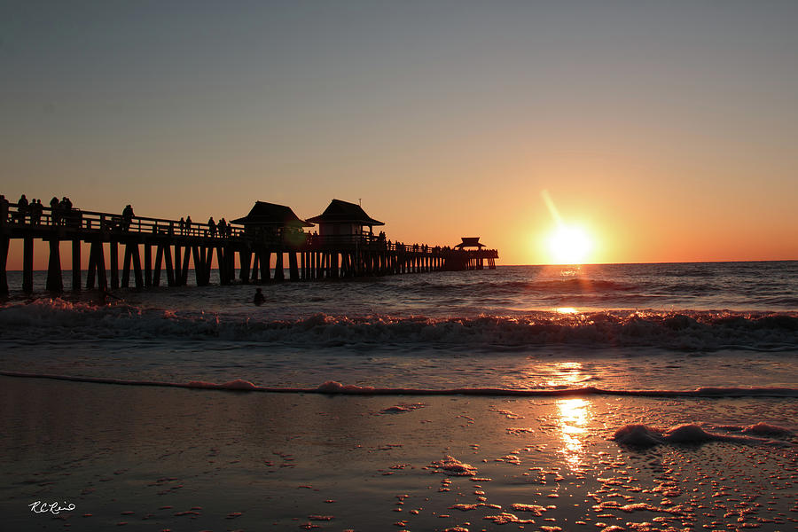 Naples Sunsets - Busy Naples Pier at Sunset Photograph by Ronald Reid