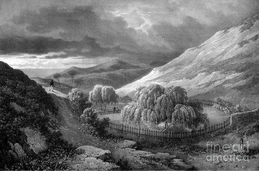 Napoleon Bonapartes Tomb, Island Of St Drawing by Print Collector Napoleon Bonapartes Tomb, Island Of St Drawing by Print Collector