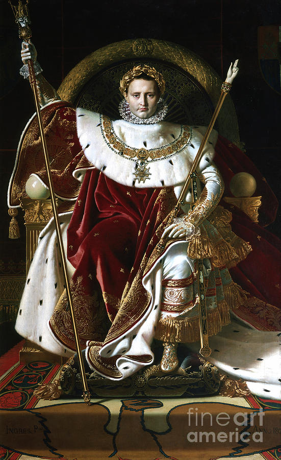 Napoleon I On The Imperial Throne Drawing by Print Collector