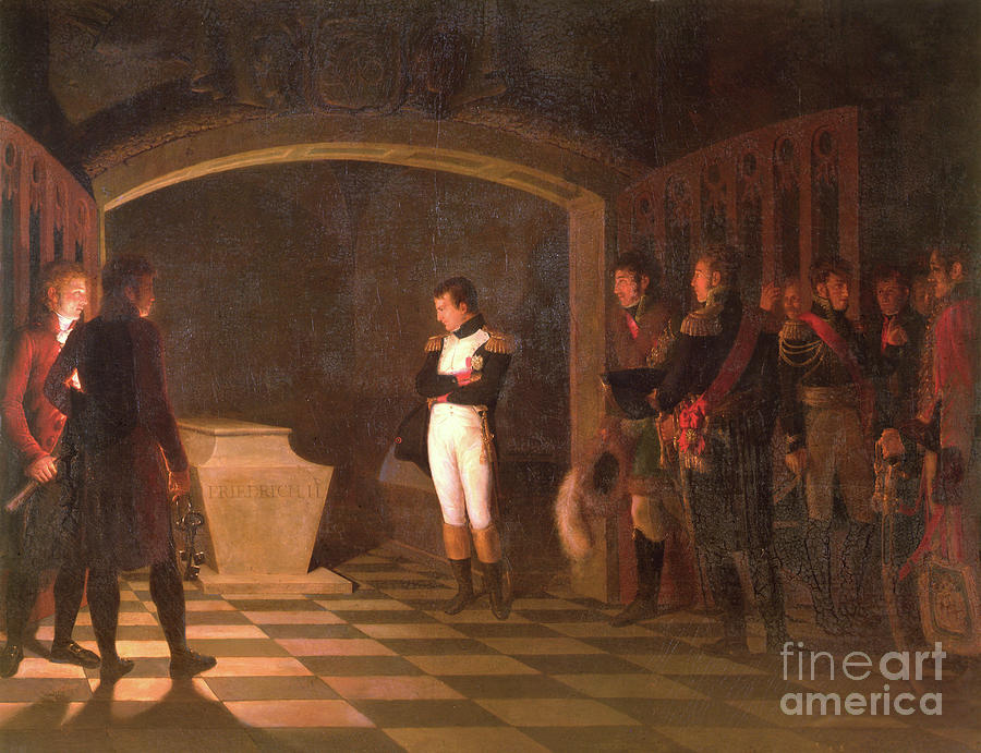 Napoleon Meditating Before The Tomb Of Frederick II Of Prussia, Potsdam, 25th October 1806, 1808 Painting by Marie Nicolas Ponce-camus