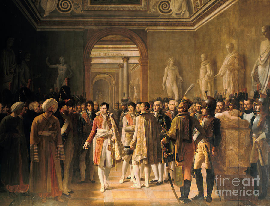 Napoleon Receiving At The Louvre Drawing by Print Collector