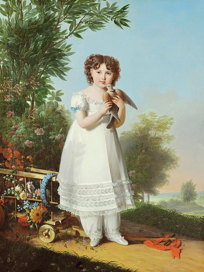 Napoleone Elisa Bacciochi,daughter of Elisa,sister of Napoleon I. Painting by Marie Guilhelmine Benoist