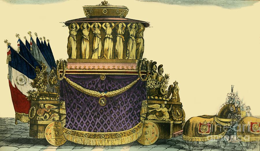 Napoleons Funeral Carriage Drawing by Print Collector