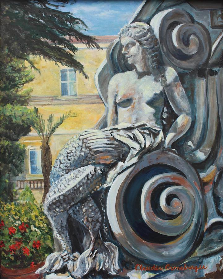 Mermaid Painting - Napoli Mermaid by Claudia Croneberger Mermaid Painting - Napoli Mermaid by Claudia Croneberger