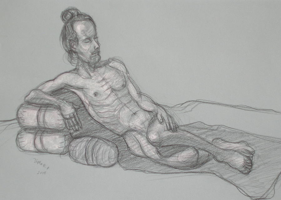 Narayan Reclining #1 Drawing by Donelli  DiMaria
