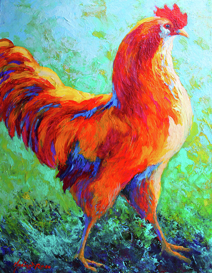 Rooster Painting - Narcissus Rooster by Marion Rose
