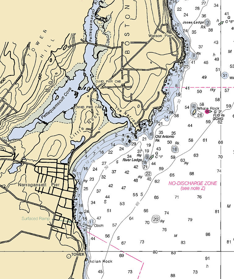 Narragansett Pier Rhode Island Nautical Chart Sea Koast 