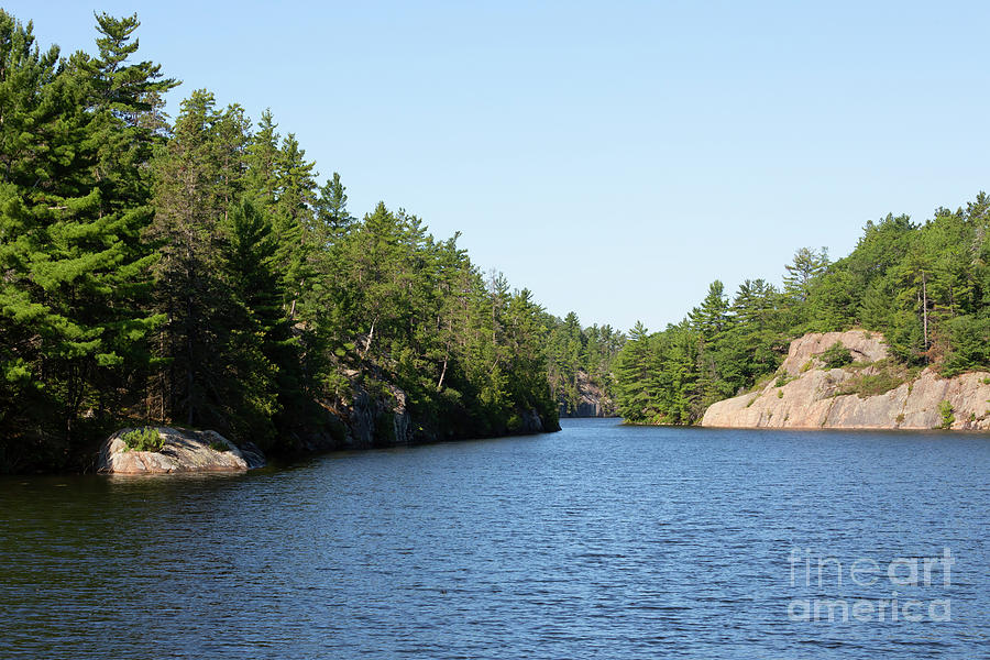 Narrow channel in Collins Inlet off Georgian Bay Ontario Photograph by Louise Heusinkveld