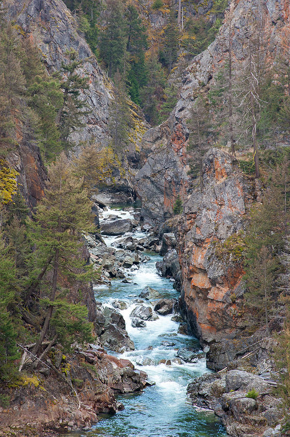 Narrow River In Rocky Canyon Photograph by Stuart Mccall