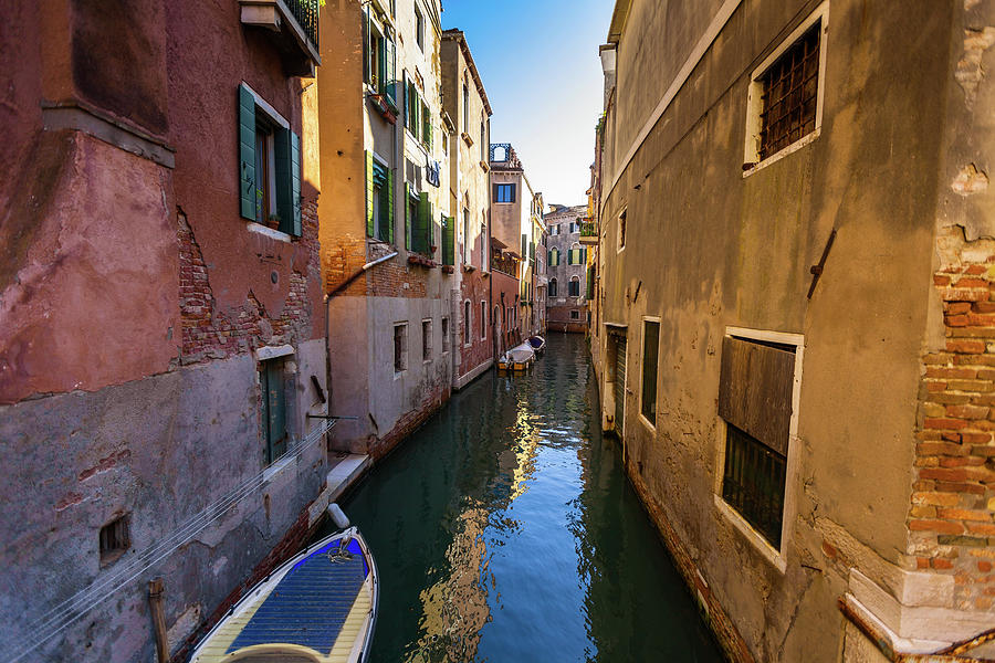 Narrow Venetian Canal Photograph by Hal Bergman