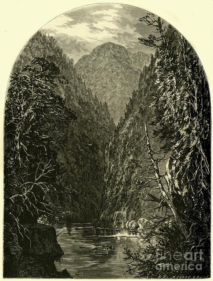 Narrows Near Lewistown Drawing by Print Collector