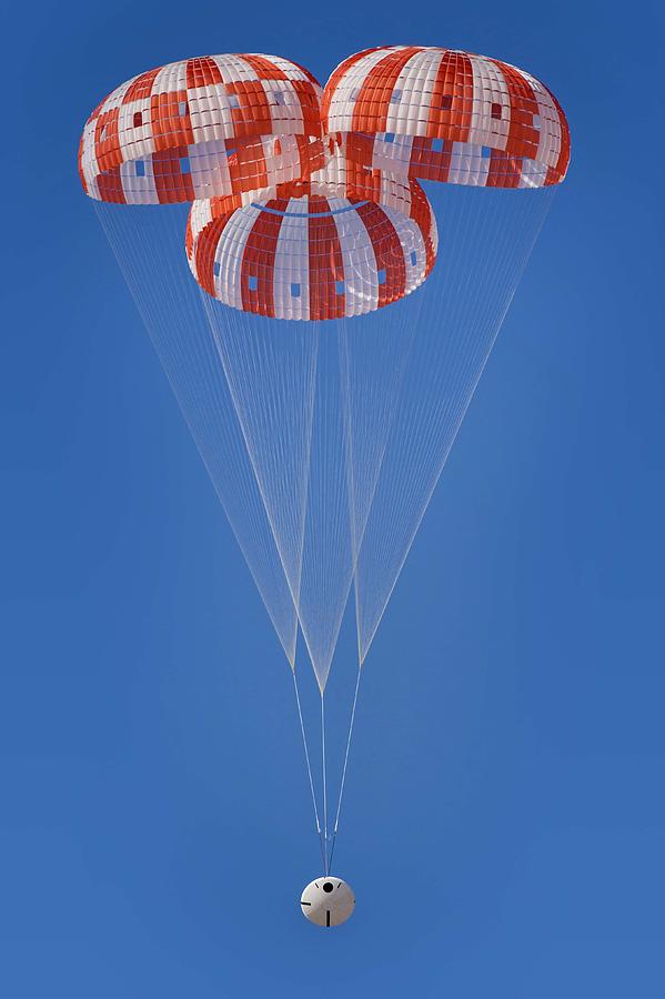 NASA Orion Spacecraft Parachutes Painting by Celestial Images