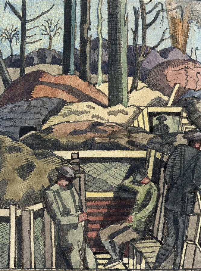 Nash: Spring Trenches, 1918 Painting by Paul Nash