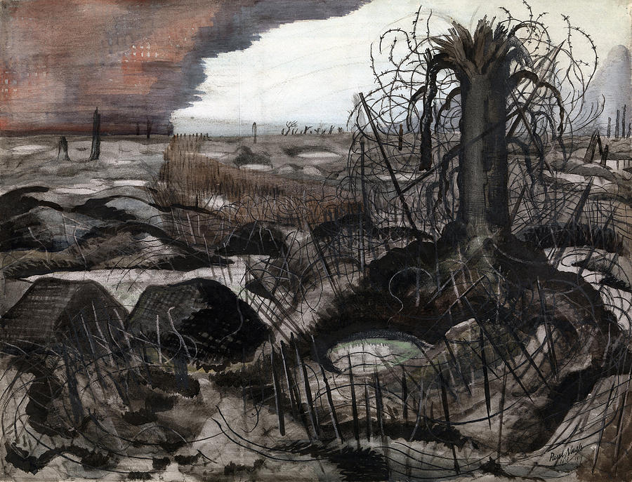 Nash: Wire, C1918 Painting by Paul Nash
