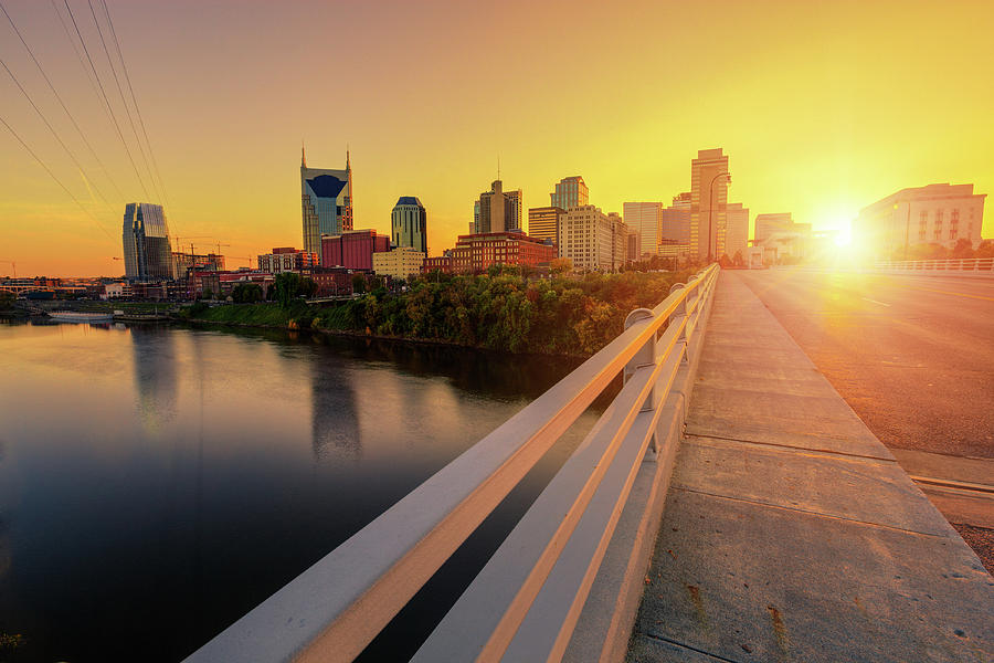 Nashville At Sunset Photograph by Moreiso