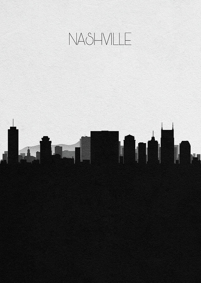 Nashville Digital Art - Nashville Cityscape Art by Inspirowl Design