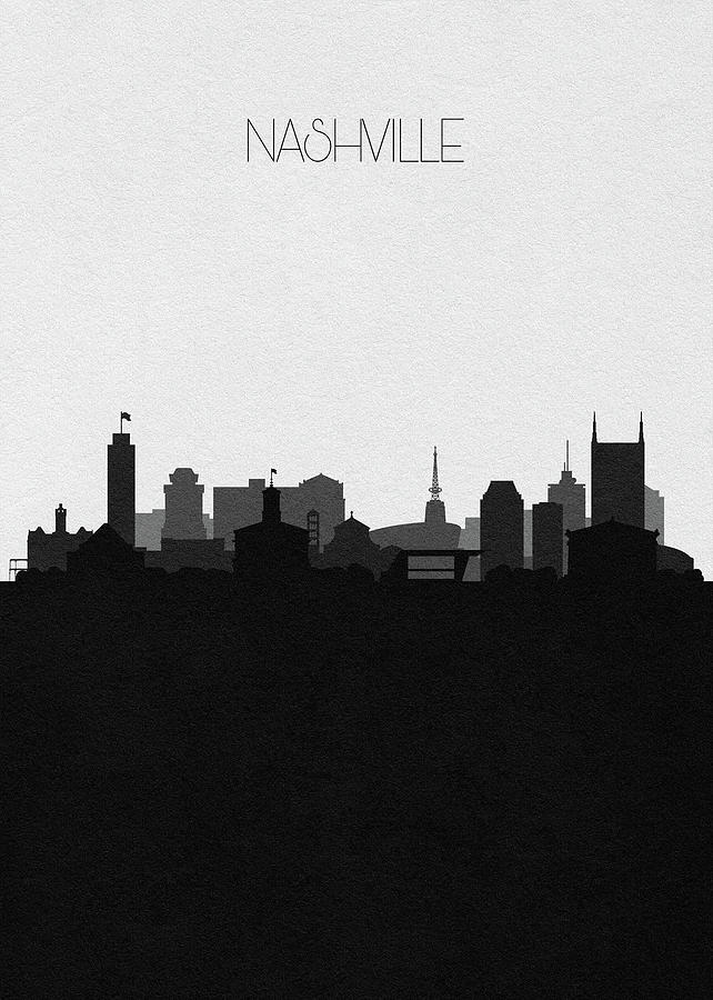 Nashville Digital Art - Nashville Cityscape Art V2 by Inspirowl Design